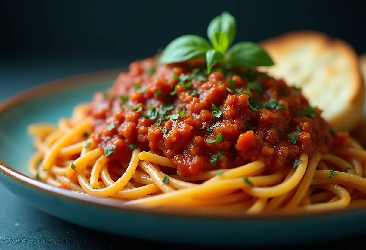 Turkey mince spaghetti Bolognese.