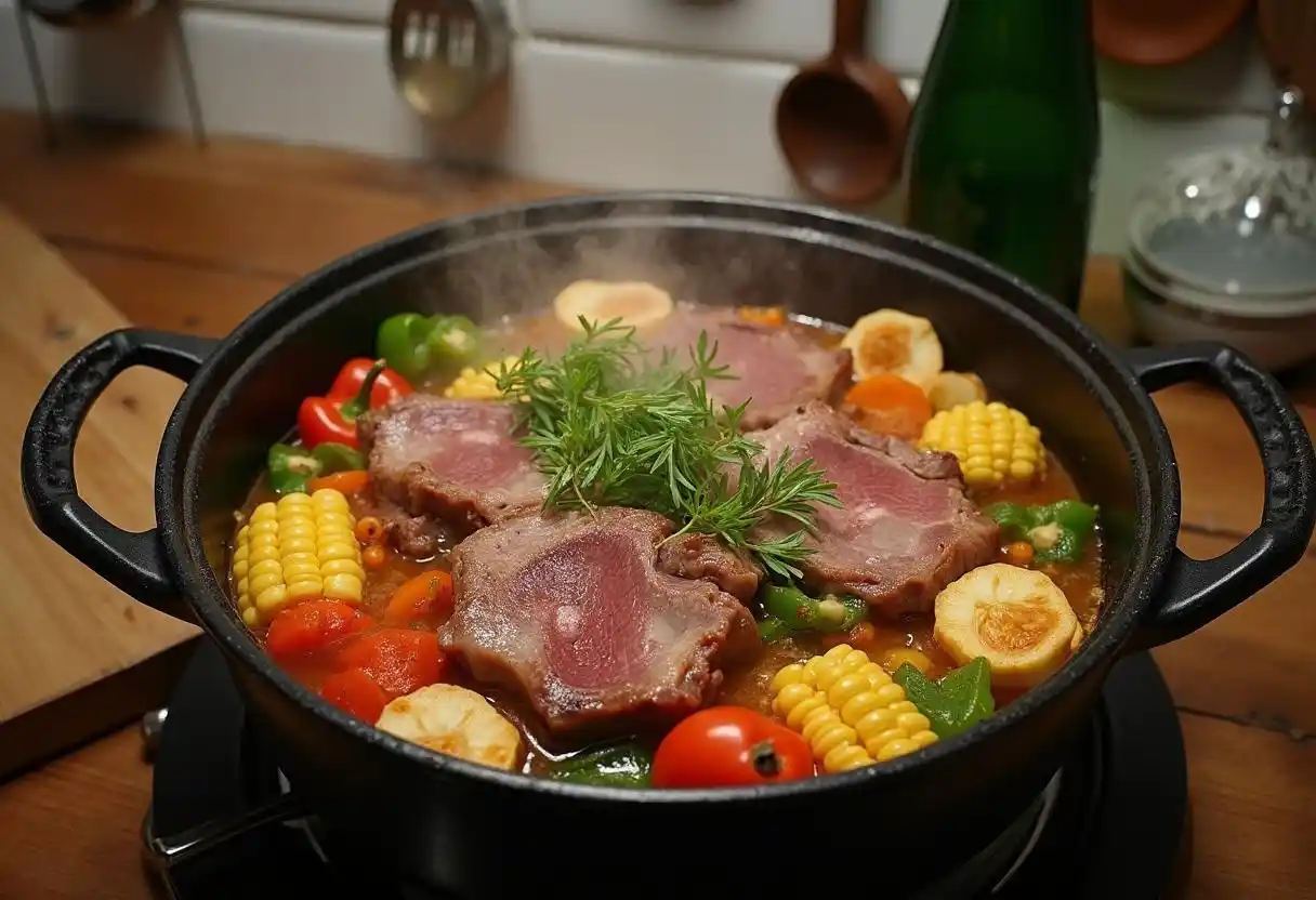 Layering ingredients in a hotpot