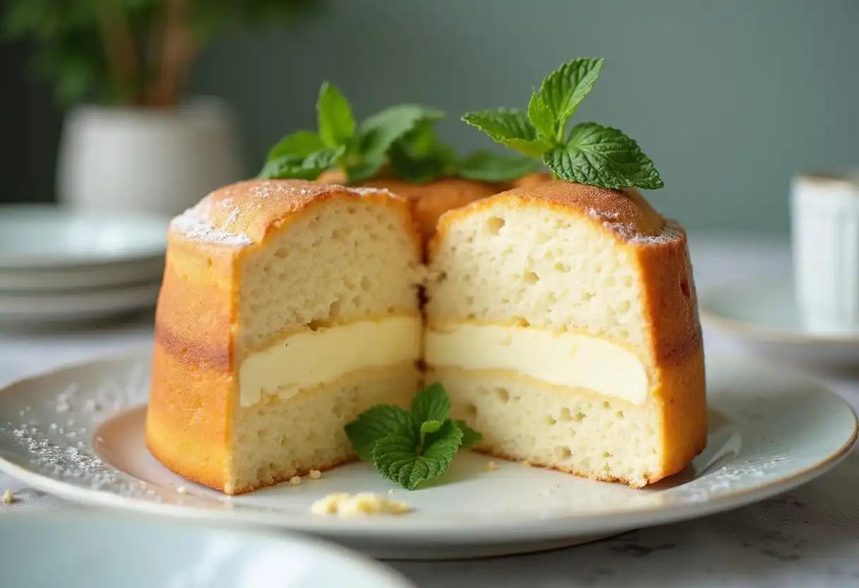 Incorporate Madeleine Cookies Recipe using Cream Cake 2 Creamy cake with a slice cut out