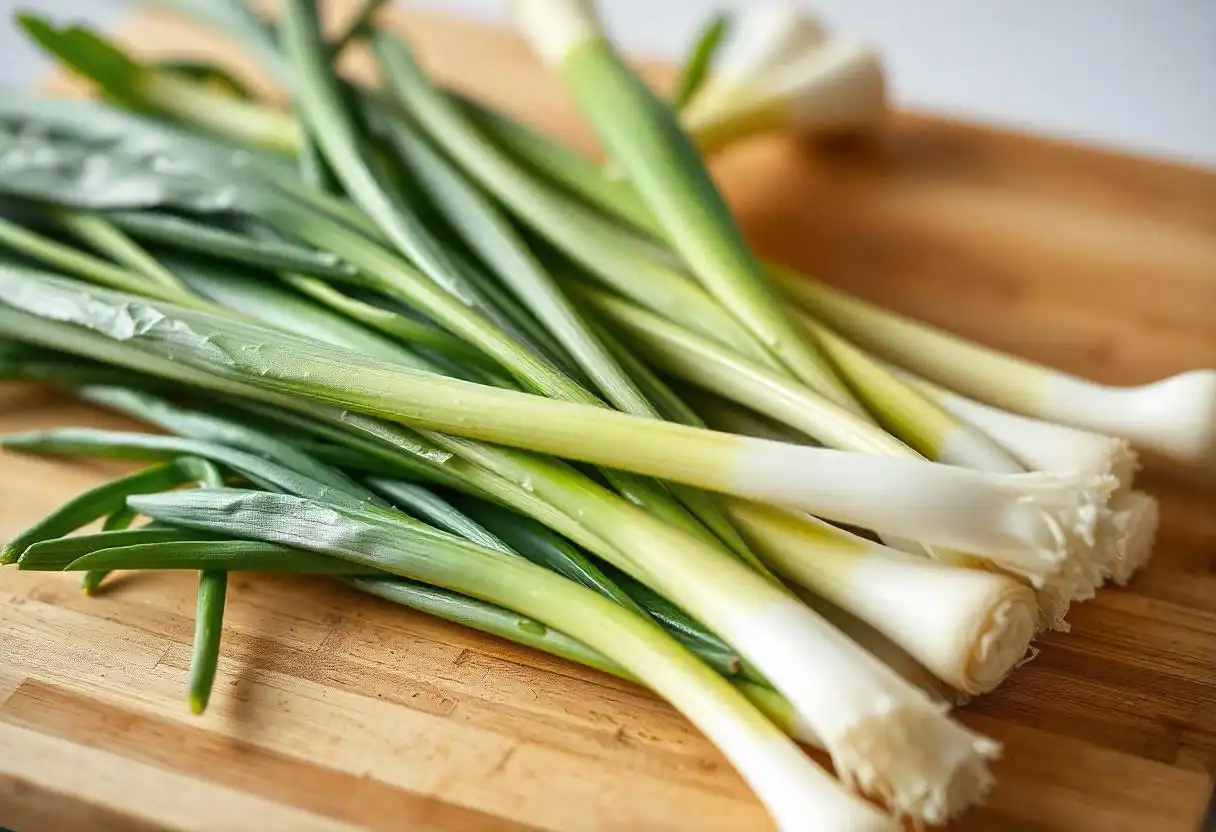 Fresh leeks ready for cooking