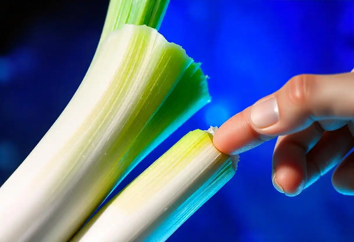 The different parts of a leek