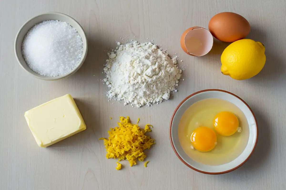Ingredients for madeleines