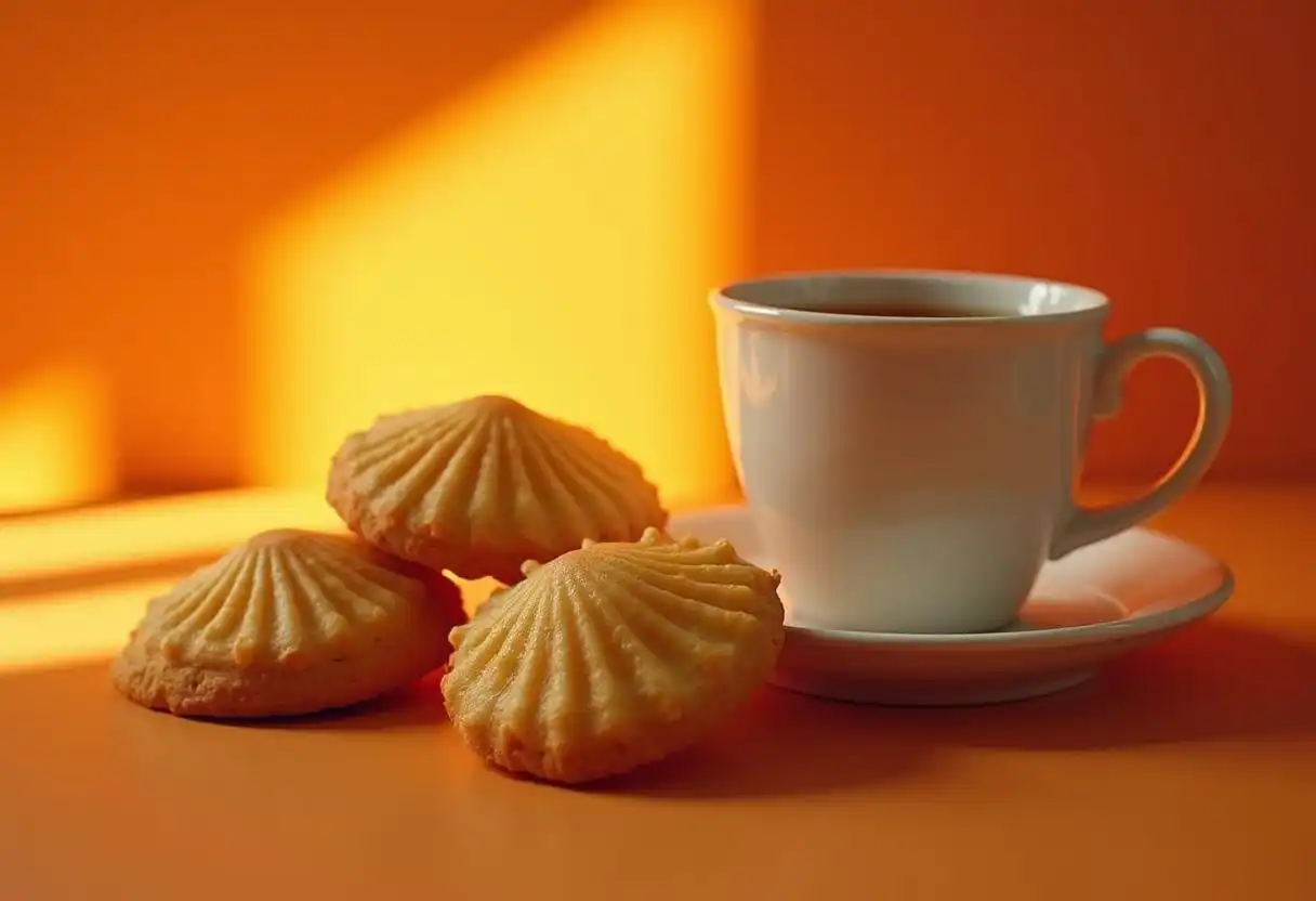 Incorporate Madeleine Cookies Recipe using Cream Cake 1 a cup of coffee and Madeleine cookies.