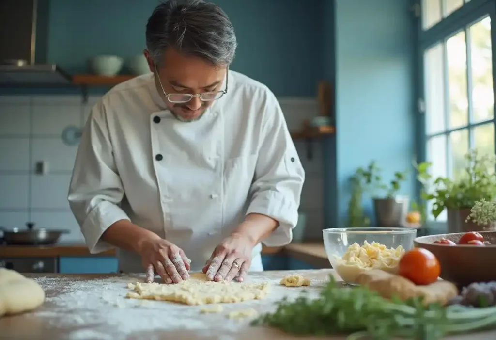 Step-by-step process of making a buttery