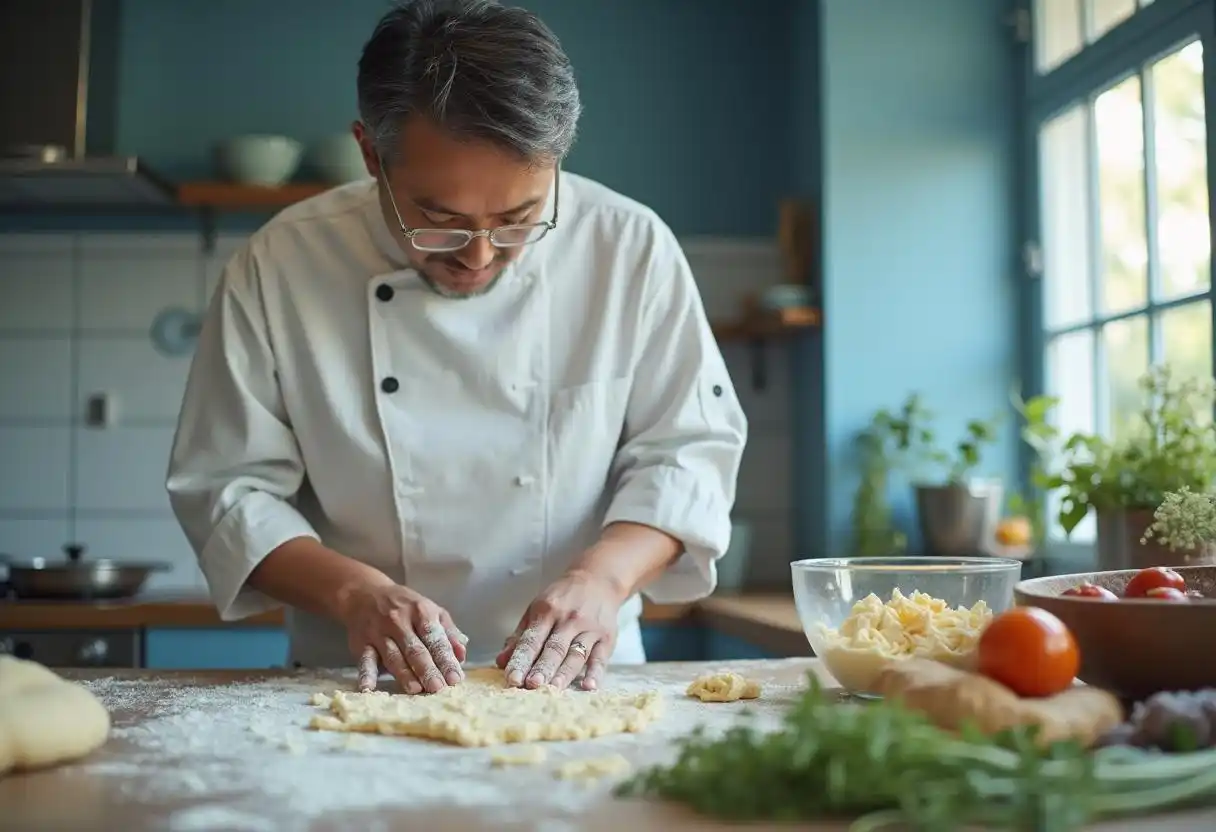 Step-by-step process of making a buttery