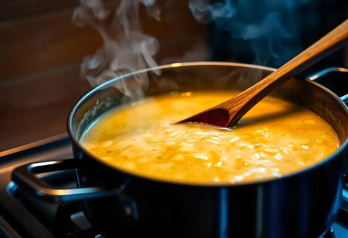 Reheating leek and potato soup