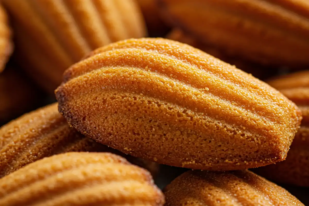 close up of a pile of Madeleines so Are madeleines cake or cookies?