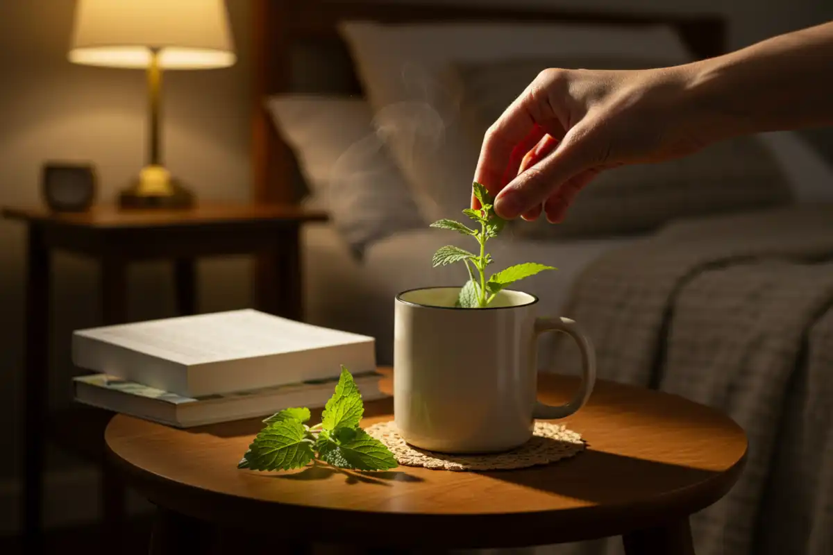 Does lemon balm make you lose weight” and a way to make a calm setting by using an easy ritual at the end of the day.
