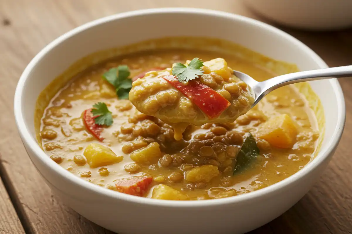 A delicious slow-cooked dish made with coconut milk: Creamy, flavorful, and perfectly cooked. "Is it okay to put coconut milk in a slow cooker?" and this is a great example.