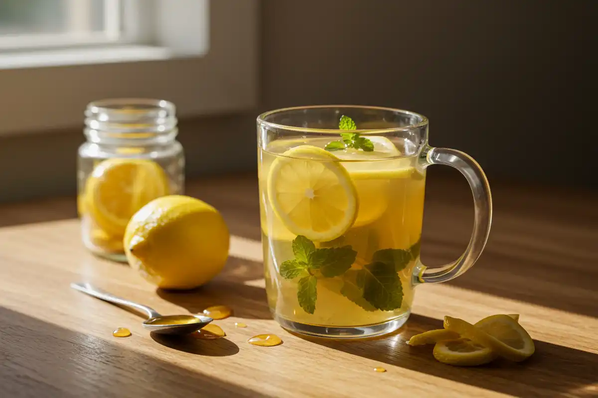 This highlights what a home looks like and is styled with a user in mind and the elements they would use to show ingredients and what to use when viewing, “Lemon Balm Recipe for Weight Loss