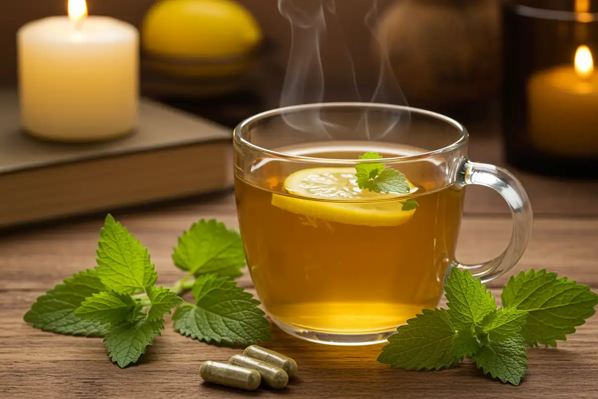 Lemon balm tea: A soothing infusion for relaxation and sleep, discussing the effects and "What are the side effects of lemon balm?