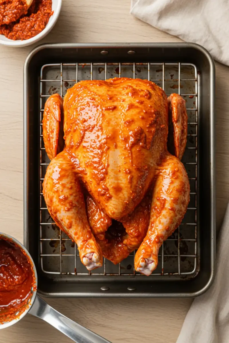 Coating Chicken with Lava Mixture for Minecraft Movie Recipe