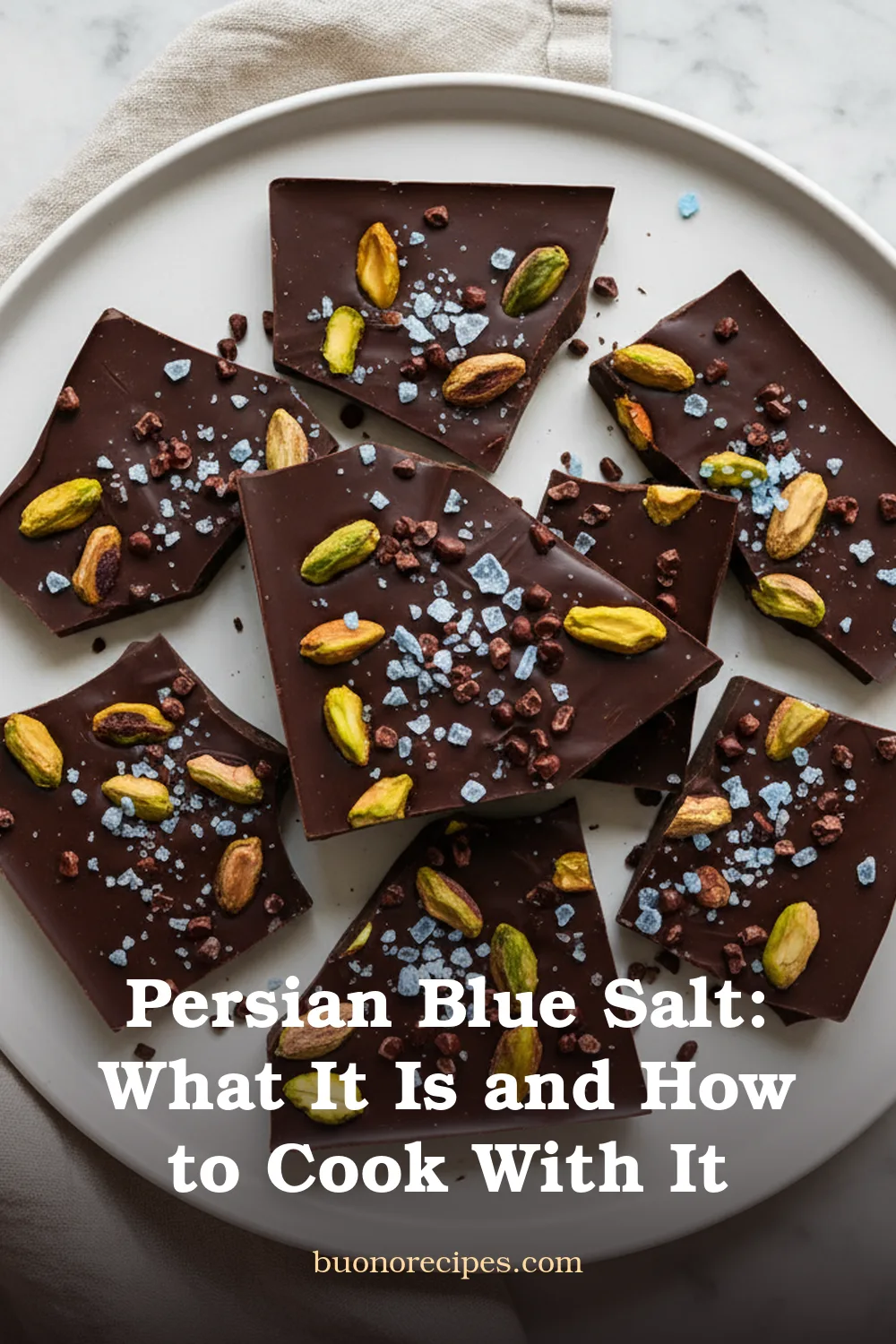 Dark Chocolate Bark with Persian Blue Salt